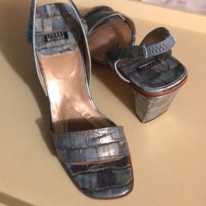 Vintage eel skin sandal high heels Stuart Weitzman